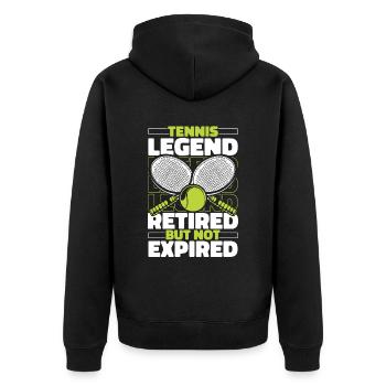 Tennis in retirement - Unisex Premium Organic Zip Hoodie - black - Back - Nico (187cm)