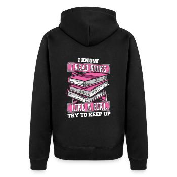 Livre Rat de bibliothèque Rat de bibliothèque Fille - Veste à capuche bio Premium Unisexe - noir - Dos - Nico (187cm)