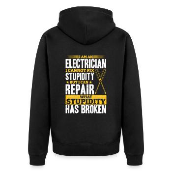 Électricien Je ne peux pas réparer la stupidité - Veste à capuche bio Premium Unisexe - noir - Dos - Nico (187cm)