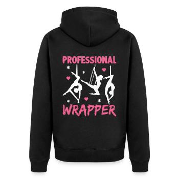Aerial Silk Aerialist - Unisex Premium Bio Zip Hoodie - Schwarz - Hinten - Nico (187cm)