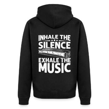 Französische Harfinisten und Harmonikaspieler - Unisex Premium Bio Zip Hoodie - Schwarz - Hinten - Nico (187cm)