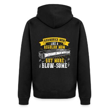 Französische Harfinisten und Harmonikaspieler - Unisex Premium Bio Zip Hoodie - Schwarz - Hinten - Nico (187cm)