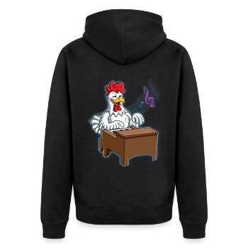 Joueur de piano de poulet - Veste à capuche bio Premium Unisexe - noir - Dos - Nico (187cm)
