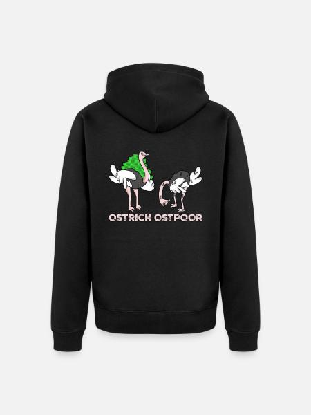 Ostrich and Ostpoor - Unisex Premium Bio Zip Hoodie - Schwarz