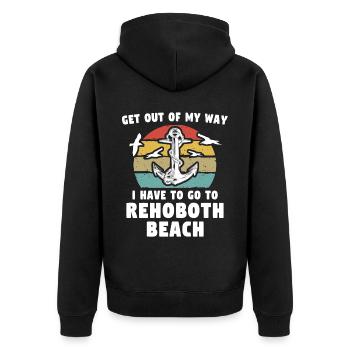 Rehoboth Beach Delaware - Unisex Premium Bio Zip Hoodie - Schwarz - Hinten - Nico (187cm)
