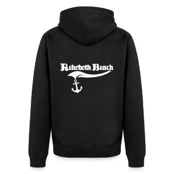 Rehoboth Beach Delaware - Unisex Premium Bio Zip Hoodie - Schwarz - Hinten - Nico (187cm)