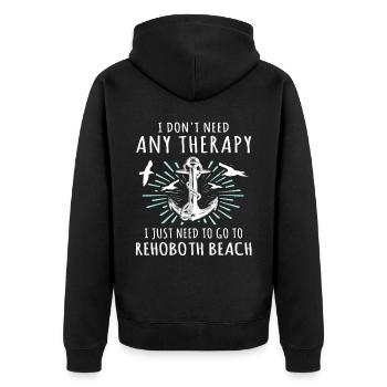 Rehoboth Beach Delaware - Unisex Premium Bio Zip Hoodie - Schwarz - Hinten - Nico (187cm)
