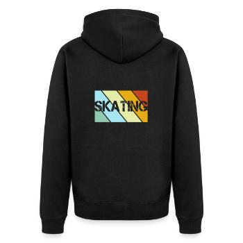 Skating Retro - Unisex Premium Bio Zip Hoodie - Schwarz - Hinten - Nico (187cm)