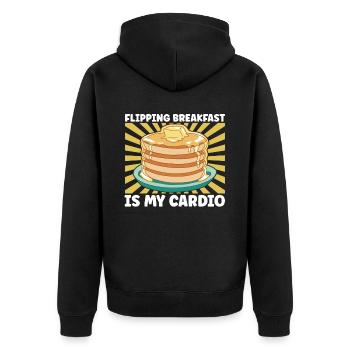 Petit déjeuner aux crêpes - Veste à capuche bio Premium Unisexe - noir - Dos - Nico (187cm)