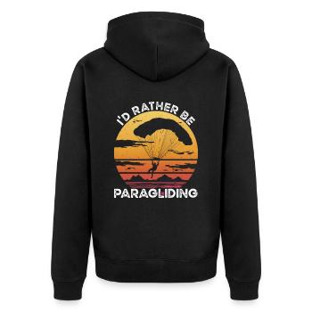 Rather Be Paragliding - Unisex Premium Organic Zip Hoodie - black - Back - Nico (187cm)