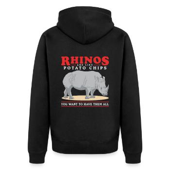 Rhinocéros Rhinocéros Rhinocéros Cadeau - Veste à capuche bio Premium Unisexe - noir - Dos - Nico (187cm)