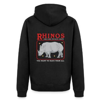 Rhinocéros Rhinocéros Rhinocéros Cadeau - Veste à capuche bio Premium Unisexe - noir - Dos - Nico (187cm)