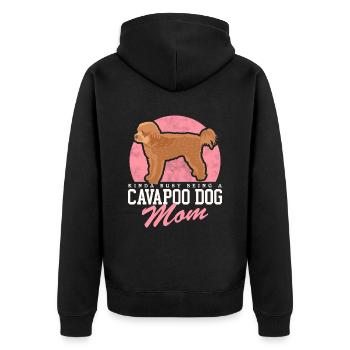 Cavapoo Mom Dogs Cavoodle Dog Owner Gift - Unisex Premium Organic Zip Hoodie - black - Back - Nico (187cm)