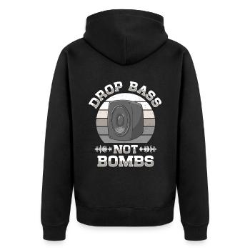 DJ Techno Musik Disc Jockey House Party EDM Trance - Unisex Premium Bio Zip Hoodie - Schwarz - Hinten - Nico (187cm)