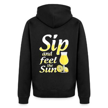 Limoncello italien amateur de liqueur de citron - Veste à capuche bio Premium Unisexe - noir - Dos - Nico (187cm)