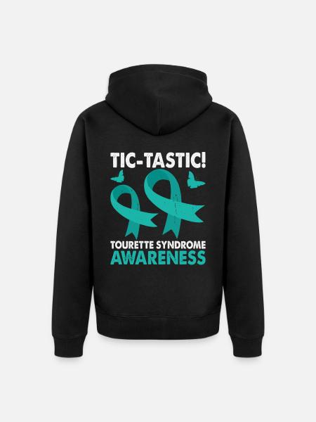 Tic-tastic Tourette's syndrome awareness month, - Unisex Premium Organic Zip Hoodie - black