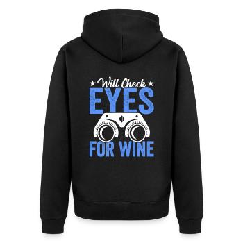 The ophthalmologist will open the eyes - Unisex Premium Organic Zip Hoodie - black - Back - Nico (187cm)
