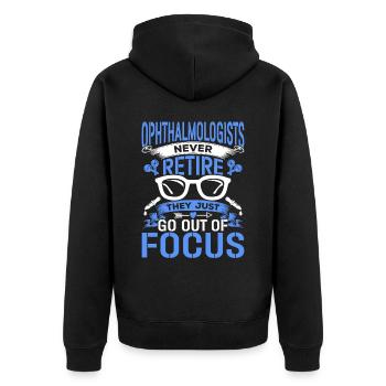 Les ophtalmologistes ne prennent jamais leur retraite Optométristes - Veste à capuche bio Premium Unisexe - noir - Dos - Nico (187cm)