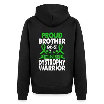 Frère de la dystrophie musculaire Conscience guerrière - Veste à capuche bio Premium Unisexe - noir - Dos - Nico (187cm)