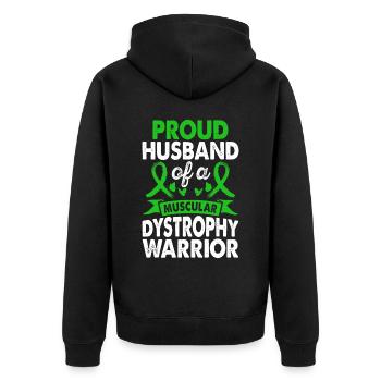 Mari de la dystrophie musculaire Conscience guerrière - Veste à capuche bio Premium Unisexe - noir - Dos - Nico (187cm)