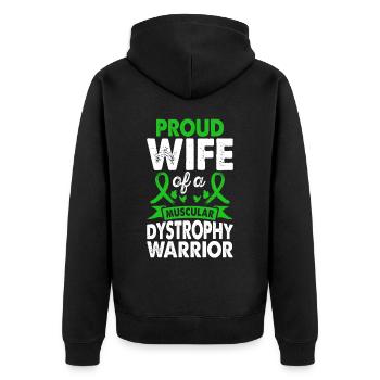 Épouse de la dystrophie musculaire Conscience guerrière - Veste à capuche bio Premium Unisexe - noir - Dos - Nico (187cm)