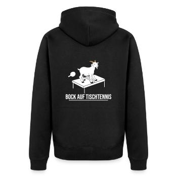 Bock auf Tischtennis - Unisex Premium Bio Zip Hoodie - Schwarz - Hinten - Nico (187cm)