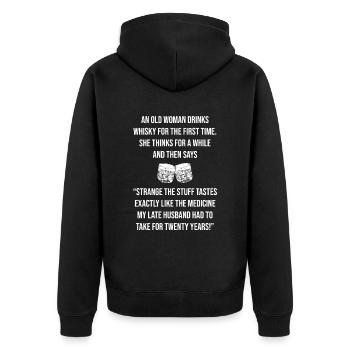 Whisky Whiskey - Unisex Premium Organic Zip Hoodie - black - Back - Nico (187cm)