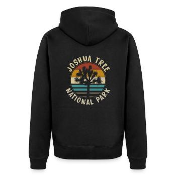 Joshua Tree Nationalpark Kalifornien - Unisex Premium Bio Zip Hoodie - Schwarz - Hinten - Nico (187cm)