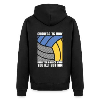 Beach Volleyball Success Is How High Beachball - Unisex Premium Bio Zip Hoodie - Schwarz - Hinten - Nico (187cm)