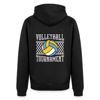 Beach Volleyball Tournament Loves Volleyball Club - Unisex Premium Organic Zip Hoodie - black - Back - Nico (187cm)