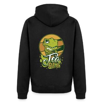 Tea Expert Tea Drinker Tea Addict Tea Enthusiast - Unisex Premium Organic Zip Hoodie - black - Back - Nico (187cm)