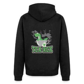 Tea Expert Tea Drinker Tea Addict Tea Enthusiast - Unisex Premium Organic Zip Hoodie - black - Back - Nico (187cm)