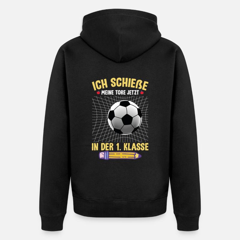 Schulkind Einschulung Geschenk - Unisex Premium Bio Zip Hoodie - Schwarz