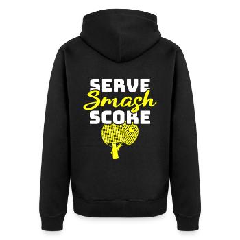 Tenue Club Joueur de Tennis de Table Club! - Veste à capuche bio Premium Unisexe - noir - Dos - Nico (187cm)