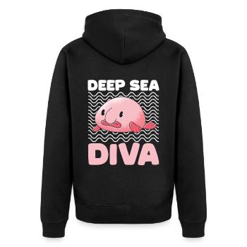 Biologiste marin Poissons d’eau profonde Blob Océan - Veste à capuche bio Premium Unisexe - noir - Dos - Nico (187cm)