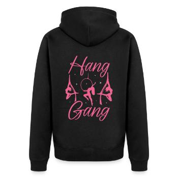 Aerial Silk Aerialist - Unisex Premium Bio Zip Hoodie - Schwarz - Hinten - Nico (187cm)