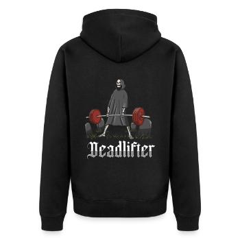 Deadlifter Skeleton Bodybuilding Fitness Workout - Veste à capuche bio Premium Unisexe - noir - Dos - Nico (187cm)