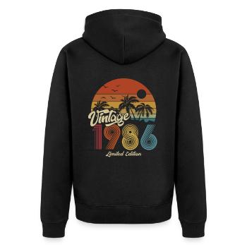 1986 Anniversaire né en 1986 Retro Vintage - Veste à capuche bio Premium Unisexe - noir - Dos - Nico (187cm)
