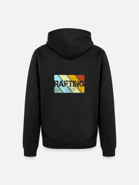 Rafting Retro - Unisex Premium Organic Zip Hoodie - black