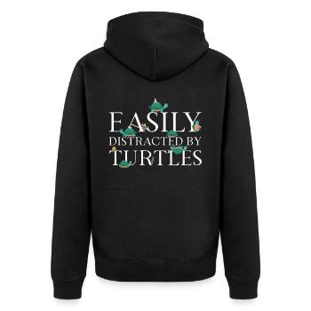 Sea Turtle Tortoise Easily - Unisex Premium Bio Zip Hoodie - Schwarz - Hinten - Nico (187cm)
