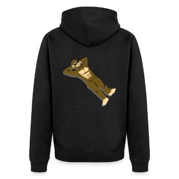 Bigfoot is located on the beach - Unisex Premium Organic Zip Hoodie - black - Back - Nico (187cm)