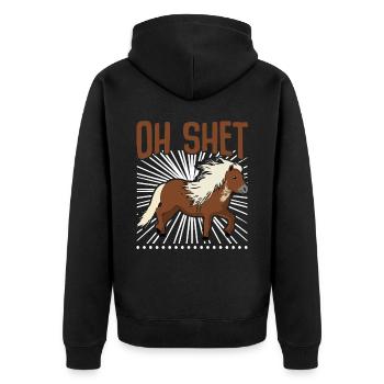 Shetlandpony Shetty Shetland Pony - Unisex Premium Bio Zip Hoodie - Schwarz - Hinten - Nico (187cm)