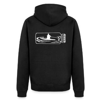 Kanu Ruderboot Ruderer Rudern Rudersport - Unisex Premium Bio Zip Hoodie - Schwarz - Hinten - Nico (187cm)