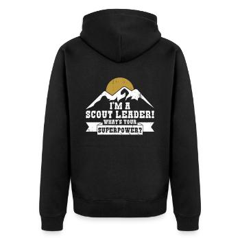 Pfadfinderleiter-design Für Einen Jungenmeister, - Unisex Premium Organic Zip Hoodie - black - Back - Nico (187cm)