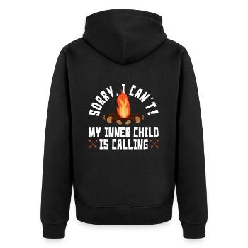 Pfadfinderleiter-design Für Einen - Unisex Premium Organic Zip Hoodie - black - Back - Nico (187cm)