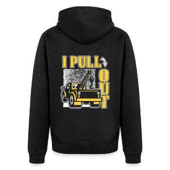 I Pull Out Tow Truck Towing Service Driver - Unisex Premium Organic Zip Hoodie - black - Back - Nico (187cm)