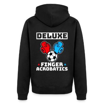 Foosball Gift Fans Wuzler Foosball - Unisex Premium Organic Zip Hoodie - black - Back - Nico (187cm)