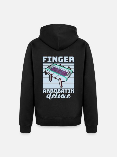 Tischfussball Geschenk Fans Wuzler Tischfussball - Unisex Premium Bio Zip Hoodie - Schwarz