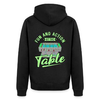 Foosball Gift Fans Wuzler Foosball - Unisex Premium Organic Zip Hoodie - black - Back - Nico (187cm)