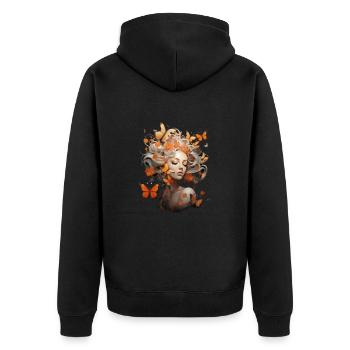 Magische Schmetterlingsfee Schmetterlinge - Unisex Premium Bio Zip Hoodie - Schwarz - Hinten - Nico (187cm)